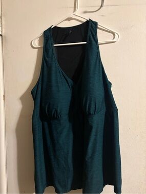 torrid Teal V-Neck Tank with Built-In Bust Support